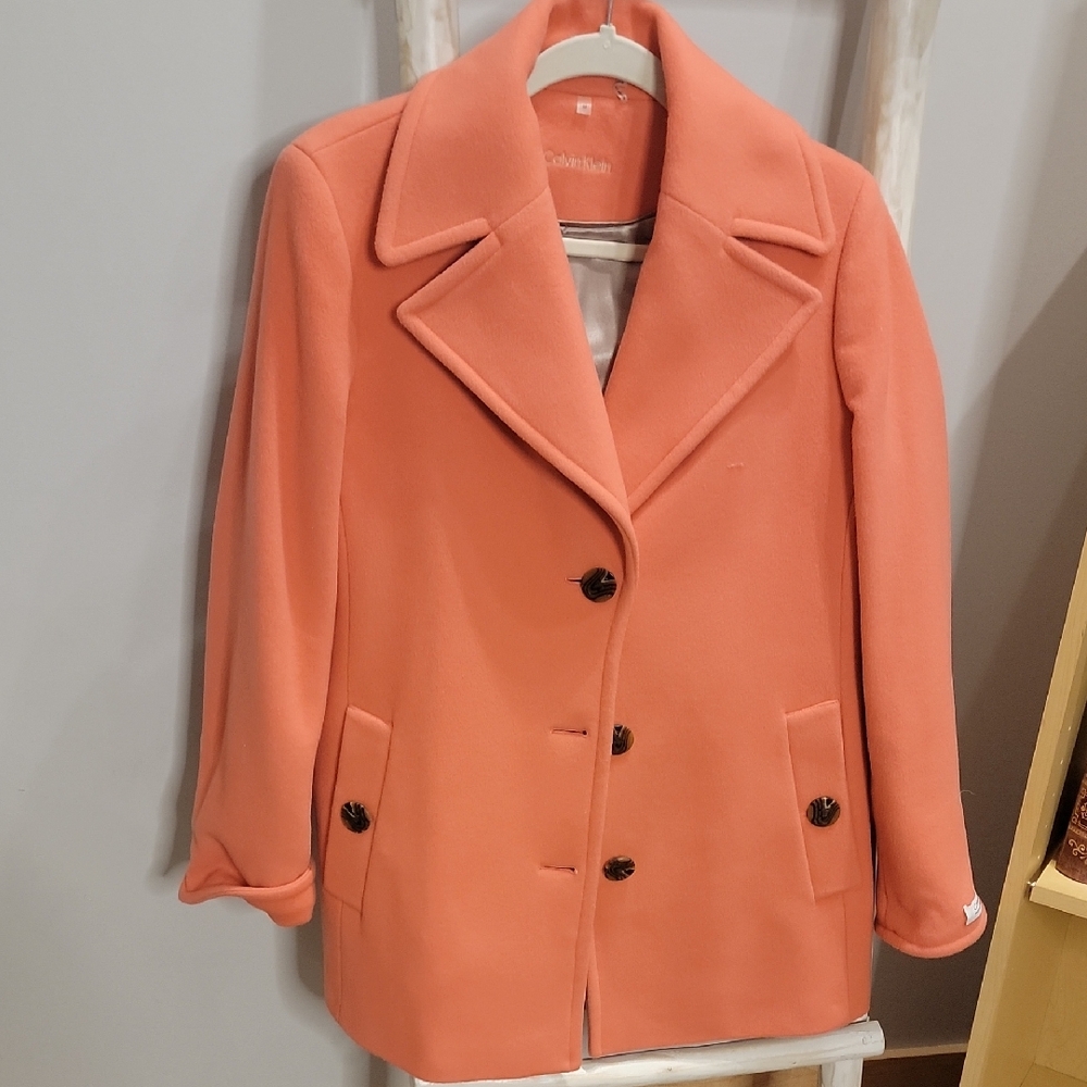 Calvin Klein Women's Coral Pea Coat
